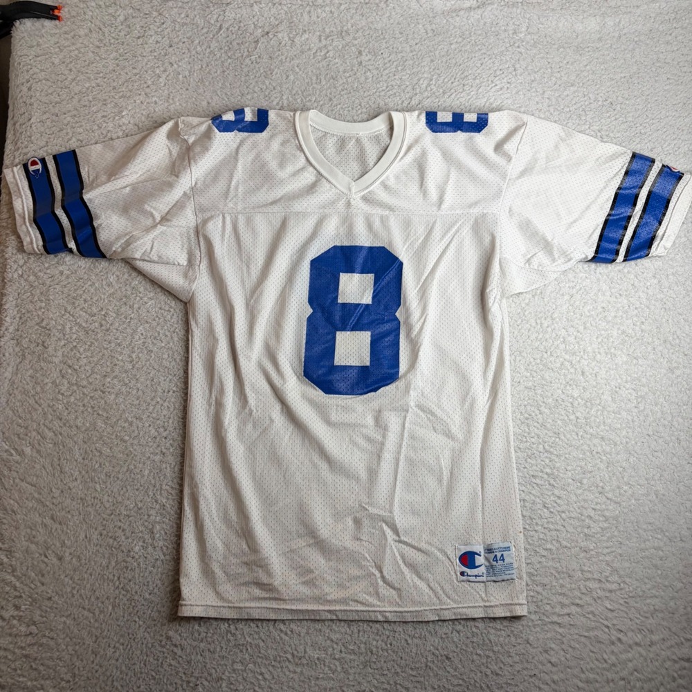 Vintage Dallas Cowboys Troy Aikman Champion Football Jersey 8 Made in USA 44